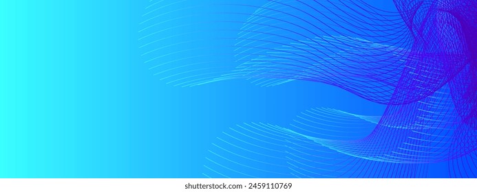 Abstract 3D mesh figure with smooth shapes and blue gradient.Turquoise banner. Vector modern illustration for background, website design, wallpaper.