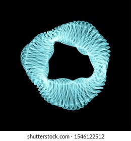 Abstract 3d mesh object. Biological object like a DNA molecule or protein.