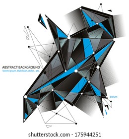 Abstract 3d mesh vector background, abstract conceptual illustration, engineering and new technology and science theme, clear eps 8.