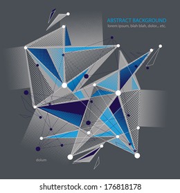 Abstract 3d mesh vector background, clear eps 8.