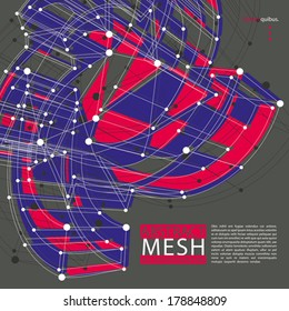Abstract 3d mesh vector background, abstract conceptual illustration, engineering and new technology and science theme, clear eps 8.