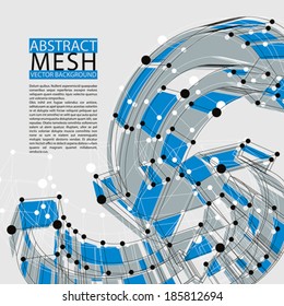 Abstract 3d mesh vector background, clear eps 8.