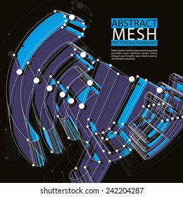 Abstract 3d mesh vector background, clear eps 8.