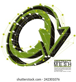 Abstract 3d mesh vector background, abstract conceptual illustration, engineering and new technology and science theme, clear eps 8.