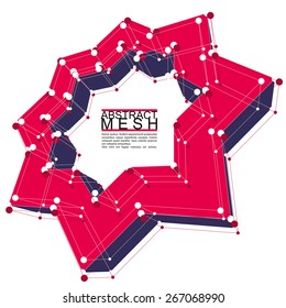 Abstract 3d mesh vector background, abstract conceptual illustration, engineering and new technology and science theme, clear eps 8.