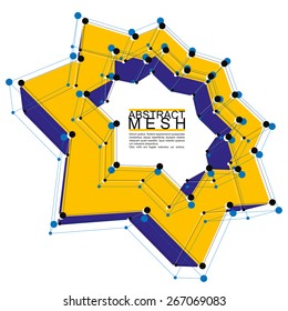 Abstract 3d mesh vector background, abstract conceptual illustration, engineering and new technology and science theme, clear eps 8.