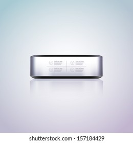 Abstract 3D metal box with your text  Eps 10 vector illustration