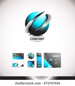 Abstract 3d Metal Swoosh Logo Media Games Corporate Sphere