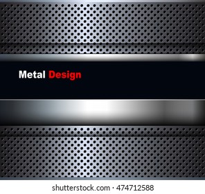 Abstract 3D metallic black background, vector illustration.