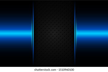 Abstract 3d metallic blue and black frame layout design tech innovation concept geometric background. Can use for wallpaper, poster, brochure, cover, banner, advertising, corporate. Layer on for text