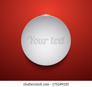 Abstract 3d metallic circle banner with shiny light. Modern and glossy style