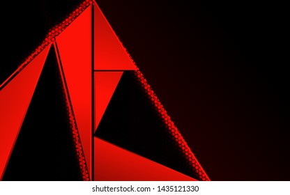 Abstract 3d metallic red and black frame layout design tech innovation concept geometric background. Can use for wallpaper, poster, brochure, cover, banner, advertising, corporate. Layer on for text