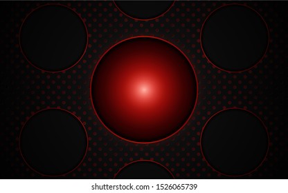 Abstract 3d metallic red and black frame layout design tech innovation concept geometric background. Can use for wallpaper, poster, brochure, cover, banner, advertising, corporate.