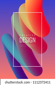 Abstract 3D mixing of colors and lines in a beautiful combination. Modern vector template for design of posters and much more.