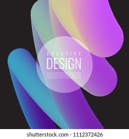 Abstract 3D mixing of colors and lines in a beautiful combination. Modern vector template for design of posters and much more.
