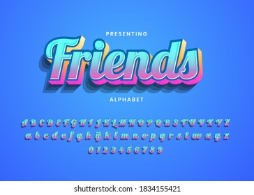 Abstract 3d modern alphabet fonts. Typography technology electronic sport digital game music future creative font