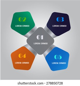 Abstract 3D Modern digital template vector  infographics.