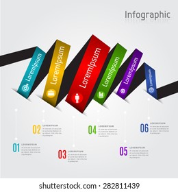 Abstract 3D Modern digital template vector  infographics.