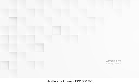 Абстрактный 3d современный квадратный фон. Текстура белого и серого геометрического узора. векторная иллюстрация