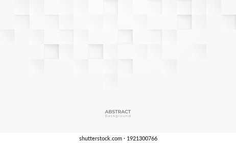 Abstract 3d Modern Square Background. White And Grey Geometric Pattern Texture. Vector Art Illustration