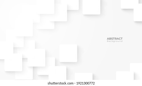 Abstract 3d modern square background. White and grey geometric pattern texture. vector art illustration