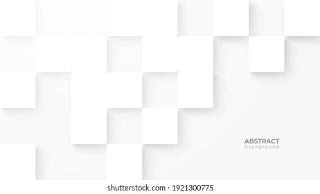 Abstract 3d modern square background. White and grey geometric pattern texture. vector art illustration