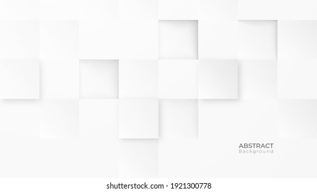 Abstract 3d modern square background. White and grey geometric pattern texture. vector art illustration