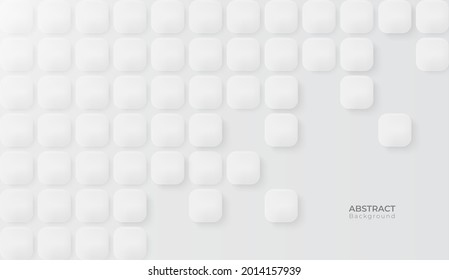 Abstract 3d modern square background. White and grey geometric pattern texture. vector art illustration