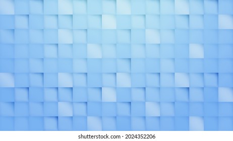 Abstrakter 3D-moderner quadratischer Hintergrund. Geometrische Struktur des blauen Himmels. Vektorgrafik-Illustration