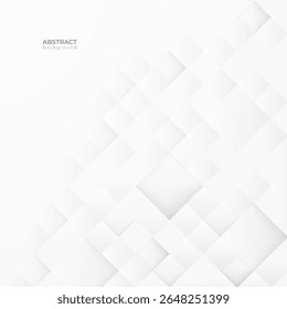 Abstract 3d modern square background. White and grey geometric pattern texture. vector art illustration