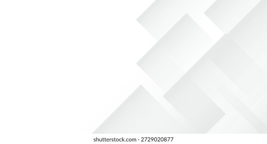 Abstrakter 3D-moderner quadratischer Hintergrund. Weiße und graue geometrische Mustertextur. Vektorgrafik