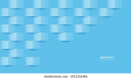 Abstract 3d modern square banner background. Blue sky geometric pattern texture. vector art illustration 