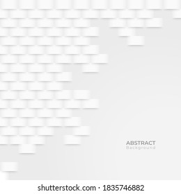 Abstract 3D modern square pattern background. White and grey geometric texture. vector illustration 