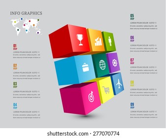 Abstract 3D Modern template vector  banner infographics.