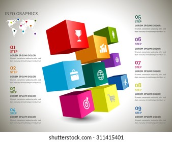 Abstract 3D Modern template vector  banner infographics.