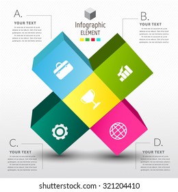 Abstract 3D Modern template vector banner infographics.
