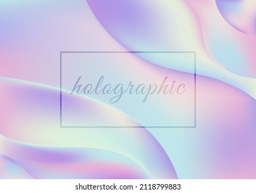 Abstract 3D modern trendy liquid or fluid dynamic shapes holographic background. Vector graphic illustration