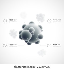 Abstract 3d molecule with infographics template for your content design isolated on white background vector stock eps 10 illustration