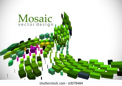 Abstract 3d mosaic background ,vector illustration
