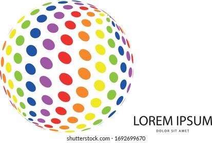 Abstract 3d multicolor globe logo in vector format. Can be used in branding or different graphic design layouts