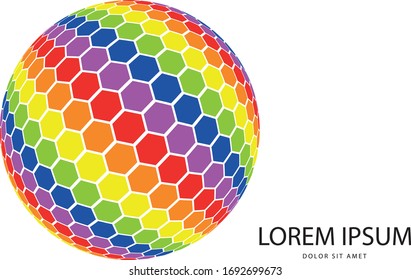 Abstract 3d multicolor globe logo in vector format. Can be used in branding or different graphic design layouts