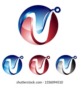 Abstract 3D N Letter Network Technology Icon Symbol