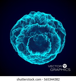 Abstract 3d object. Big data design element. Vector illustration.