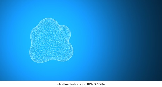 Abstract 3D object. The polygon grid. Vector illustration.