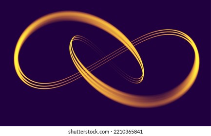 Abstract 3d object. Track of movements made of torus knot. Illustration for science and technological design.