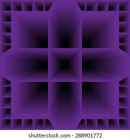 Abstract 3d optical illusion geometric background in purple color