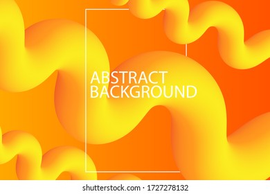 Resumen composición coloreada 3d de color naranja con formas de gradiente liso. Ilustración artística vectorial. Gradiente vibrante que fluye la corriente. Rutas de color líquido. Concepto de creatividad.ilustración vectorial.