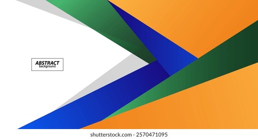 Abstract 3D orange and green overlapping background with shadow. Orange and blue colors on white background. Vector Eps10