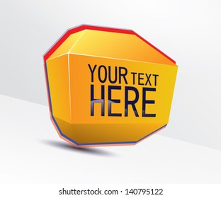 Abstract 3d orange vector banner