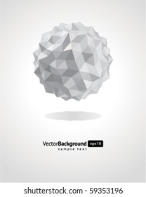 Abstract 3d origami paper sphere vector background